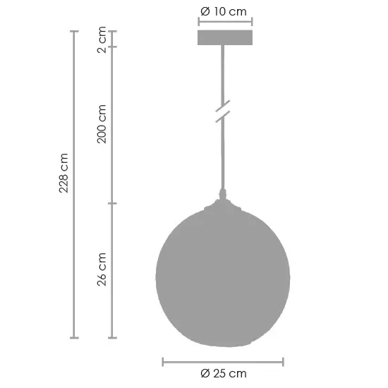 Lampa zwis Love bomb ST-5012 SMOKE Step ball przydymiona szara