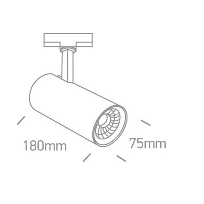 Lampa sufitowa tuba do szyny 3-fazowej CELI MYL.00088 LED 20W 4000K czarny