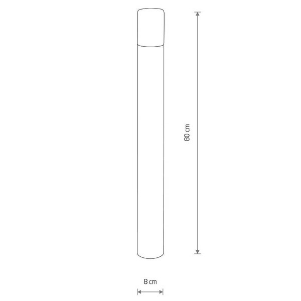 Stojący słupek ogrodowy IDA 11373 IP44 tuba czarny przydymiony