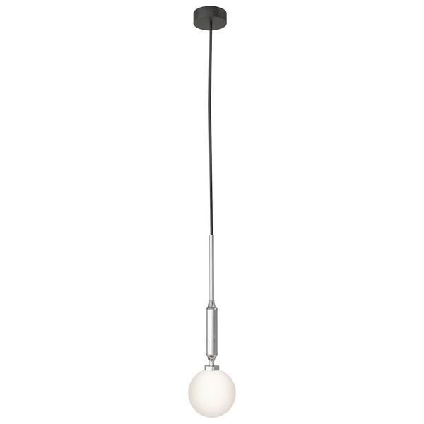 Nowoczesna lampa do biura Ero I szklana kula biała chrom
