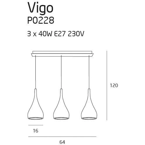 LAMPA wisząca VIGO III P0228 Maxlight metalowa OPRAWA zwis LISTWA sufitowa krople łezki chrom