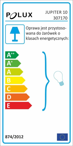 LAMPA sufitowa JUPITER 312419 Polux metalowa OPRAWA downlight tuba szara