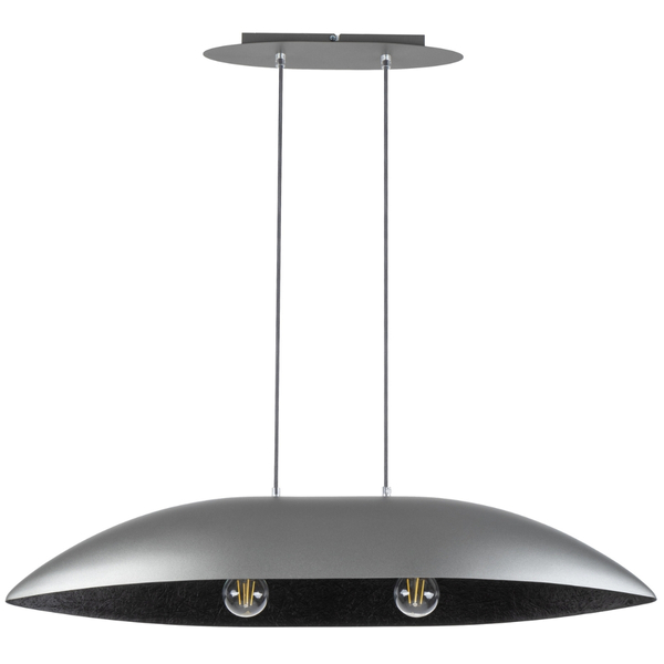 Salonowa lampa wisząca Gondola M 40643 Sigma podłużna srebrna czarna
