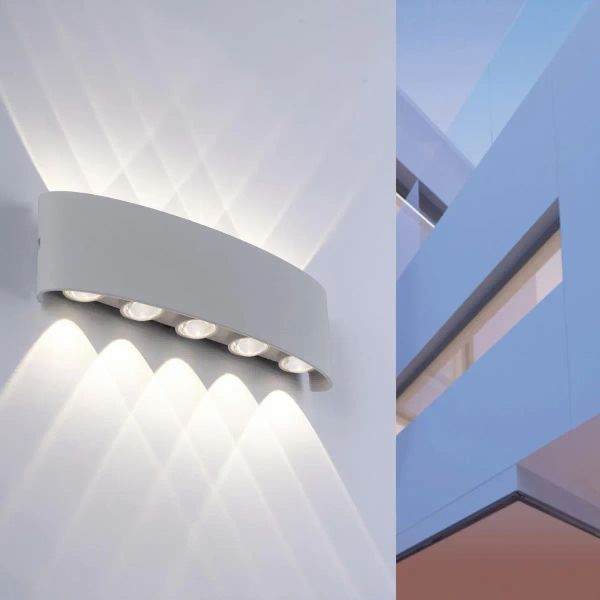 Ogrodowy kinkiet srebrny Carlo LED 8W elewacyjny outdoor