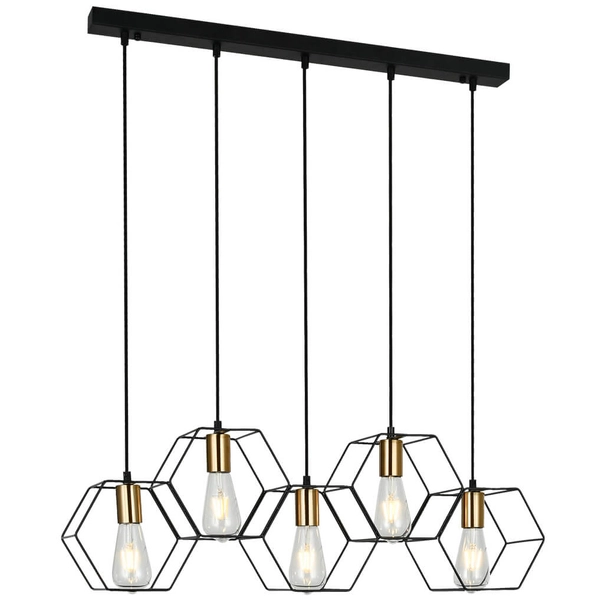 Wisząca lampa salonowa Aina druciaki industrial złote