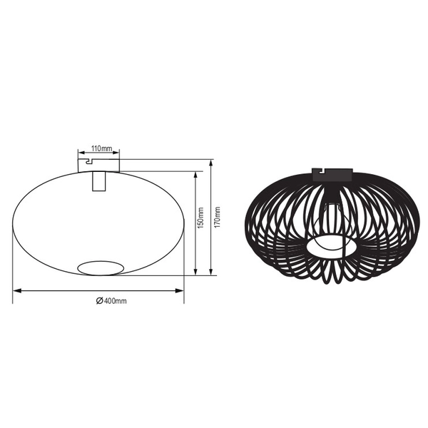 Industrialna LAMPA sufitowa JOHANN 606900162 Trio metalowa OPRAWA druciana klatka miedziana