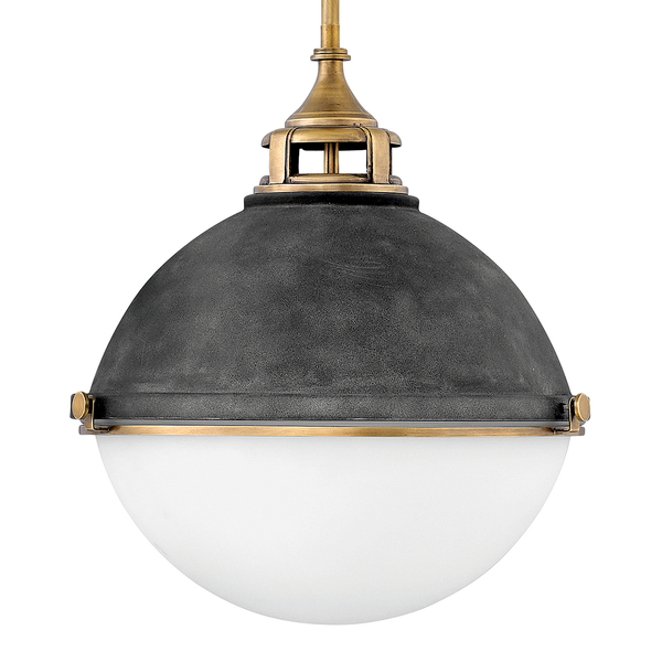 Lampa wisząca QN-FLETCHER-P-L-AZ industrialna szkło biała