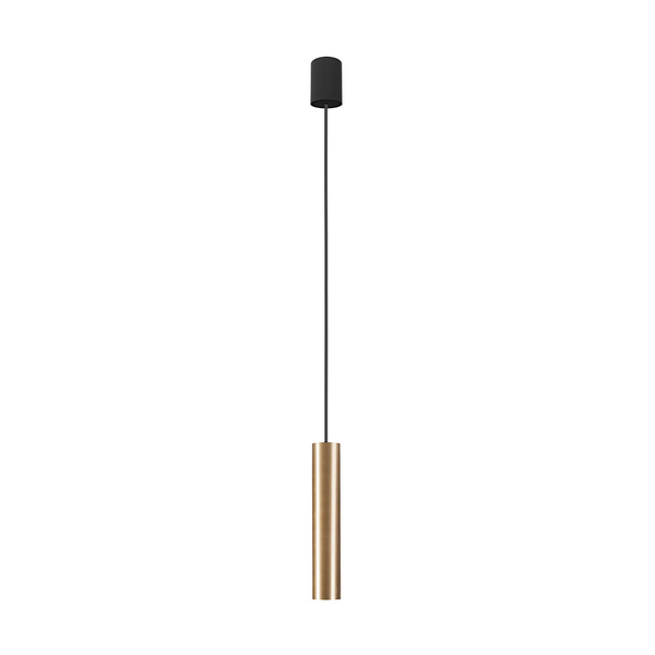 Wisząca lampa loftowa Baton 7851 metalowa tuba do pokoju mosiądz