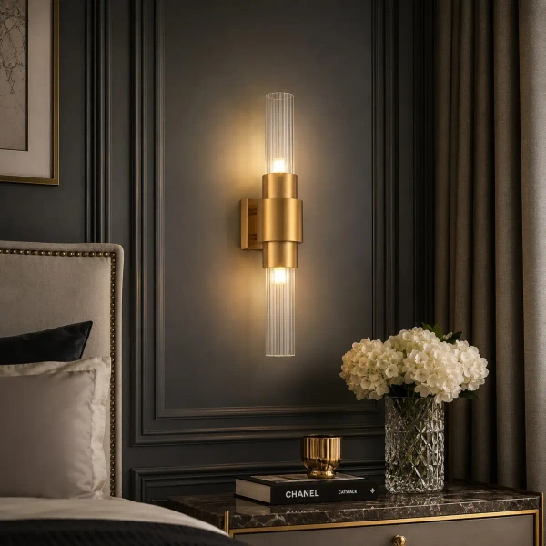 Ścienna lampa góra-dół GLOW NOW-10884W złota 2xG9 do jadalni