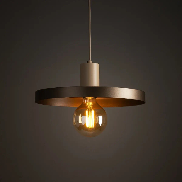 Wisząca lampa nad stół Sila 10757 dysk metalowy brązowy