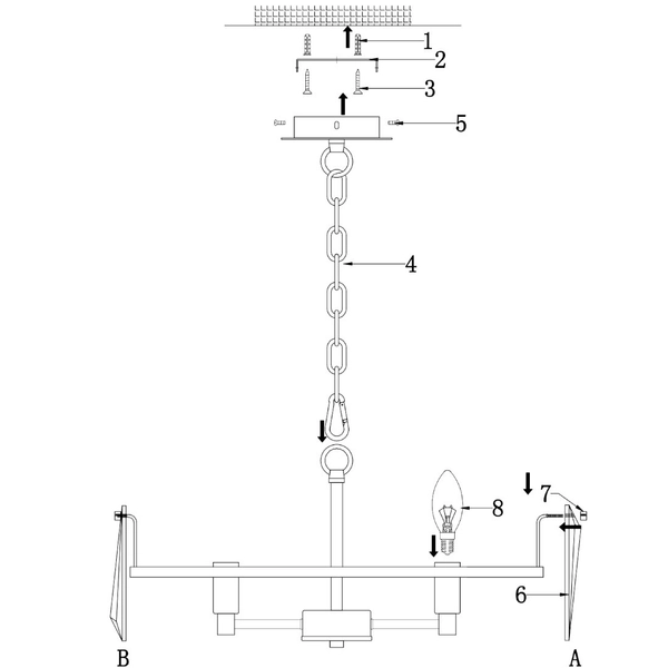 LAMPA wisząca PUNTES MOD043PL-06CH Maytoni glamour OPRAWA crystal zwis na łańcuchu chrom