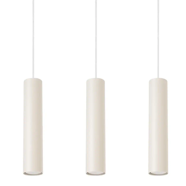 Potrójna lampa wisząca LAGOS SL.1481 tubki metalowe beżowe