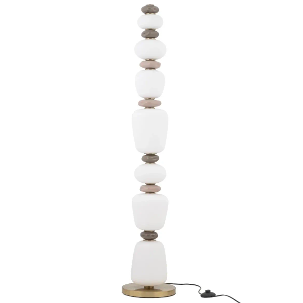 Podłogowa lampa do sypialni CERAMIC 11704 LED 34W 3000K biała szara