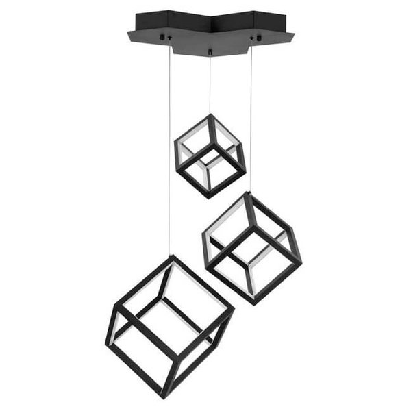 Potrójna lampa zwieszana Reus LE41464 LED 72W 3000K kostki czarna