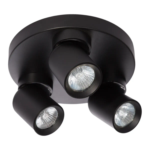 Sufitowa lampa do sypialni Pointa LP-6398/3C Round BK potrójna czarna