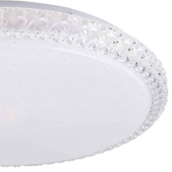 Plafon LAMPA sufitowa IRINA 310767 Polux glamour OPRAWA okrągła LED 36W 2700-6500K z efektem gwiazd biały