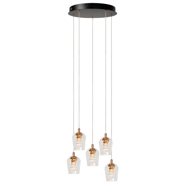Lampa szklana wisząca BERLIANE 00430/21/60 LED 4W 2700W złota czarna