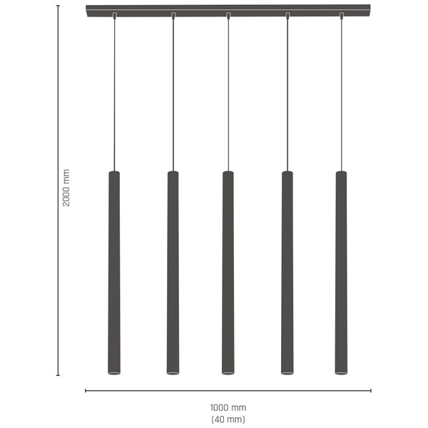 Kaskadowa lampa wisząca AKADI 0134 metalowa tuby sople zwis czarny złoty