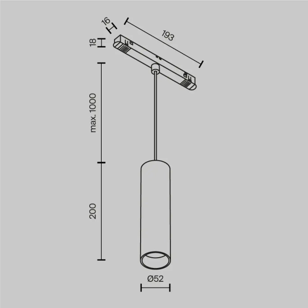 Wisząca lampa magnetyczna Focus TR041-4-12WTW-DD2-B LED 12W 2700K czarna