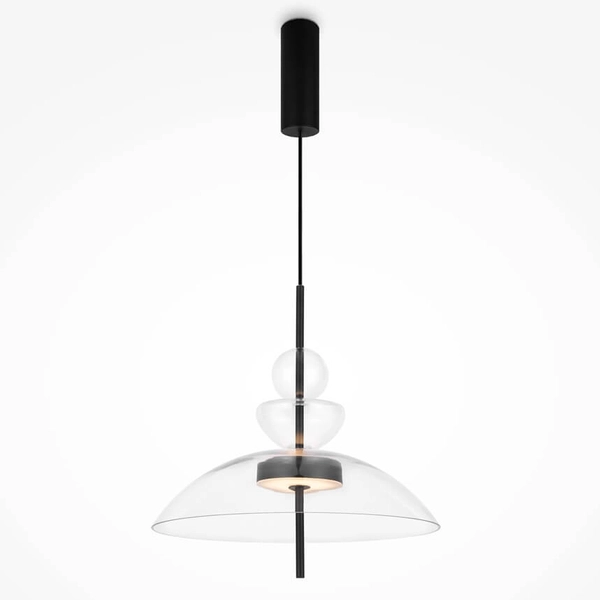 Lampa zwieszana Bangkok MOD185PL-L6B3K3 LED 12W 3000K czarny przezroczysty