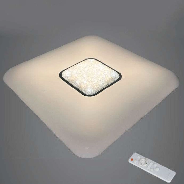 Plafon LAMPA sufitowa YAX ML4402 Milagro kwadratowa OPRAWA glamour LED 24W 3000K – 6000K z efektem gwiazd biała chrom