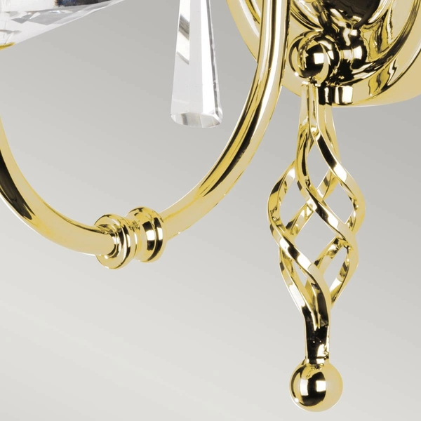 Ścienna lampa świecznikowa Aegean AG1-POL-BRASS polerowany mosiądz