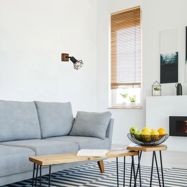 Ścienna lampa loftowa Zeus 3137 druciany kinkiet czarny do sypialni