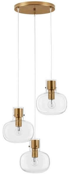 Wisząca lampa sypialniana Padre kaskada przezroczysta złota