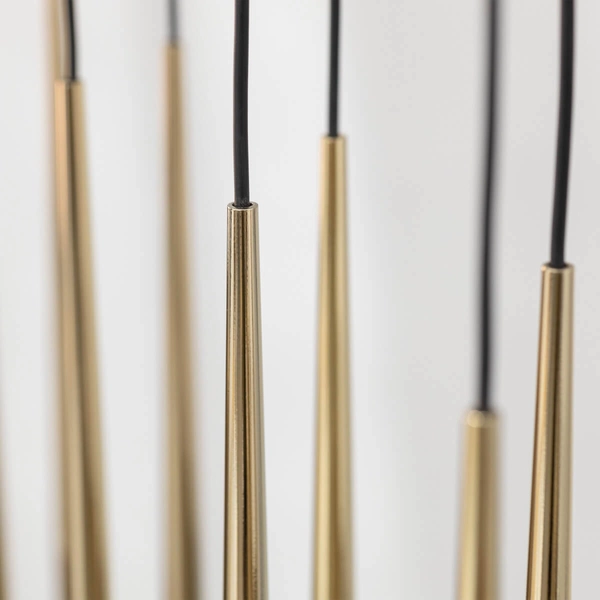 Zwisająca lampa na belce Piano 10119 tuba sople złota czarna