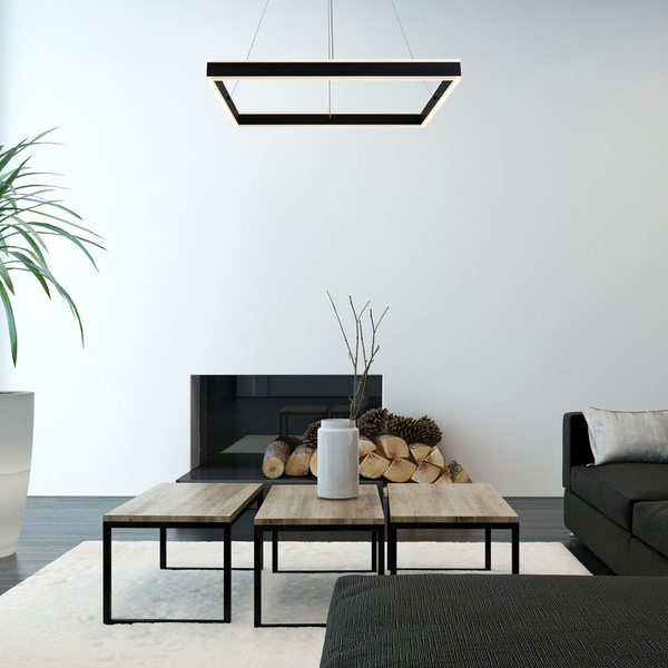 Czarna lampa wisząca Quadro 3085 ledowy ring 60W 4000K zwis nad stół