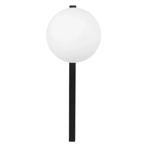 Ścienna lampa szklana Korfu K-5462 kulista metalowa biała czarna