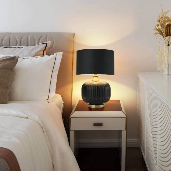 Nocna lampa stojąca Tamiza LP-1515/1T small czarna złota