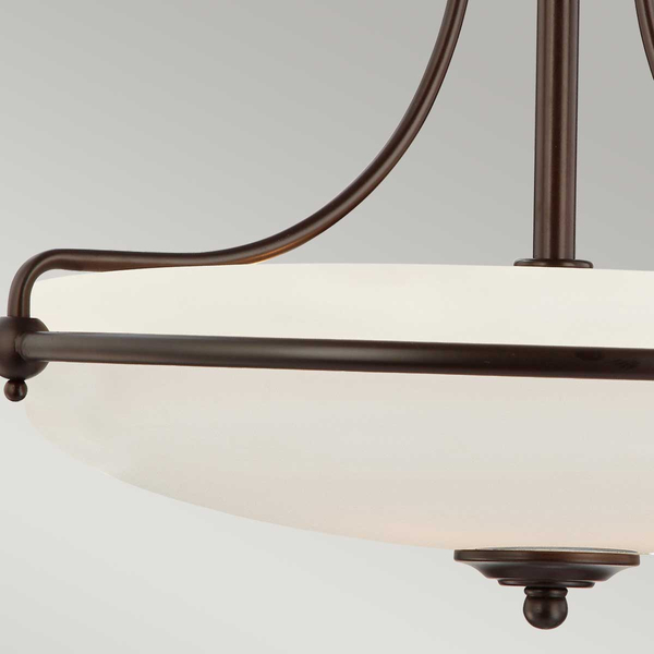 Sufitowa lampa Griffin QZ-GRIFFIN-SFM-PN Quoizel szkło brązowy biały