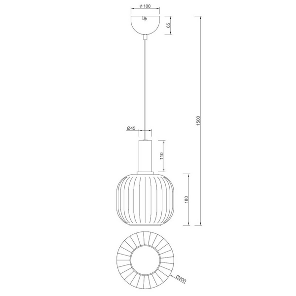 Przydymiona lampa wisząca DIVA 319800132 Trio do kuchni przydymiony czarny