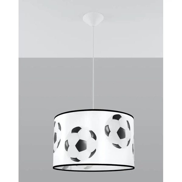 Zwisająca lampa Piłka SL.1425 Sollux dla chłopca czarna biała