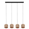 Wielopunktowa lampa wisząca SMILLA 366800436 boho z juty beżowa czarna