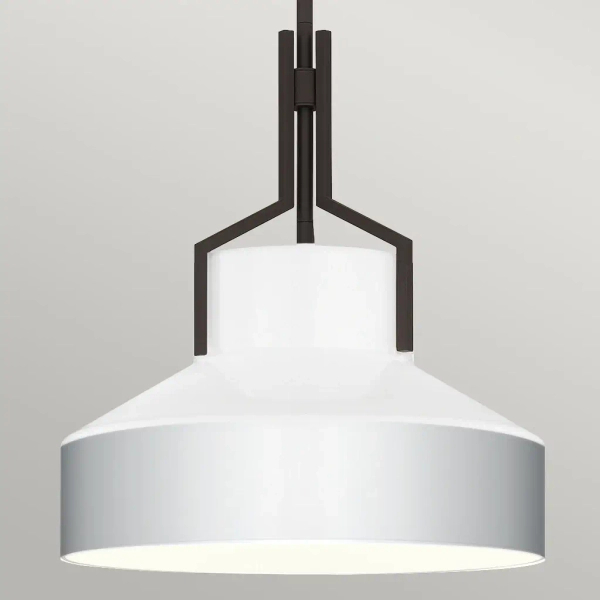 Lampa zwisająca nad wyspę Brecken QZ-BRECKEN-2P-AB-OPAL biała mosiądz