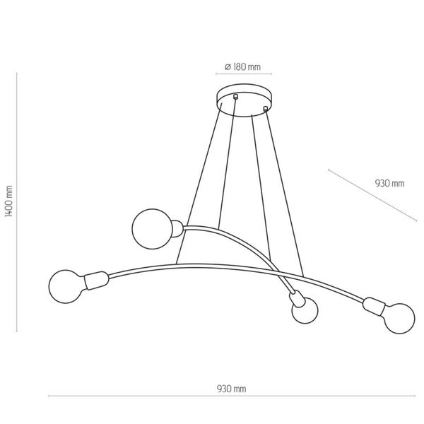 Pokojowa lampa wisząca kule Helix 2724 TK Lighting metalowa czarna