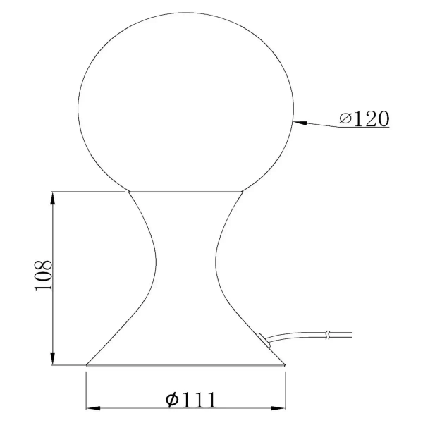 Kulista lampka nocna MOYA 25516/01/02 Lucide szklana złoty biały