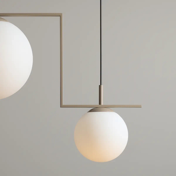 Kulista lampa wisząca ZAC 1038H17_2 do jadalni szklana biała beżowa