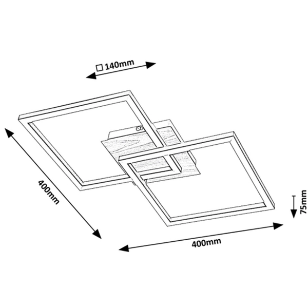 Ledowa lampa sufitowa Ashton 6589 24W 3000K plafon squares czarny drewno