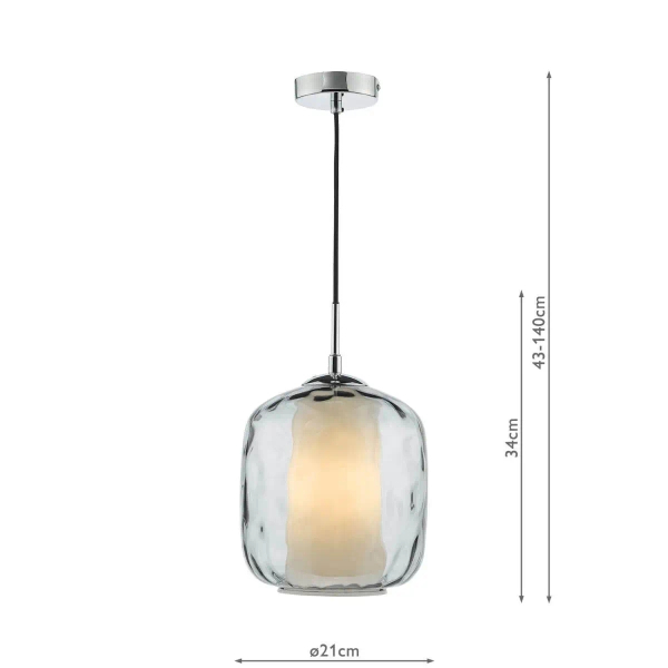 Wisząca szklana lampa Majella MAJ0150 do jadalni przydymiony chrom