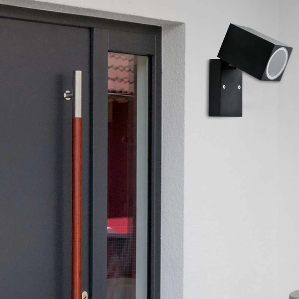 Elewacyjna LAMPA ogrodowa BOSTON 303325 Polux ścienna OPRAWA kostka zewnętrzna KINKIET metalowy na taras IP44 outdoor czarny