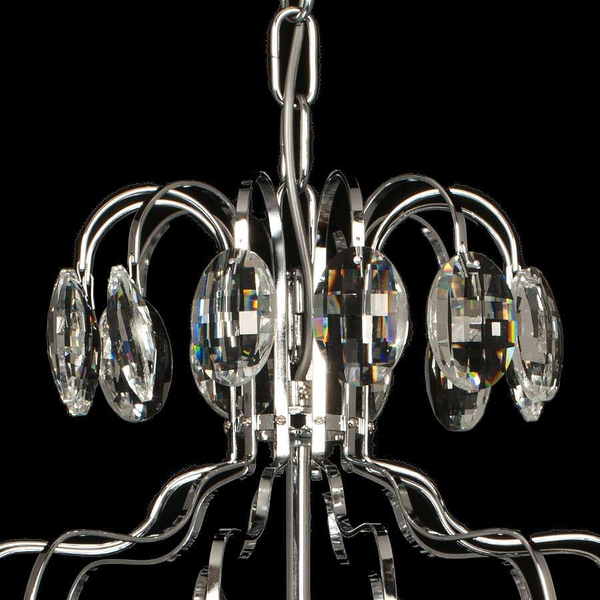 Żyrandol LAMPA wisząca VEN W-E 0702/6 pałacowa OPRAWA zwis na łańcuchu z kryształkami przezroczysty
