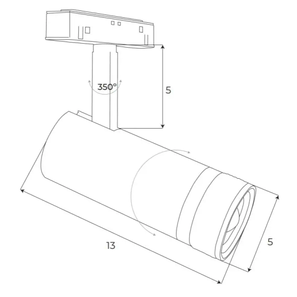 Lampa do szyn magnetycznych system Dali M0013N LED 13W 3000K czarny