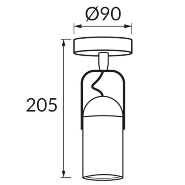 Lampa ścienno-sufitowa Lofta 4393 Ideus regulowana tuba do pokoju czarna