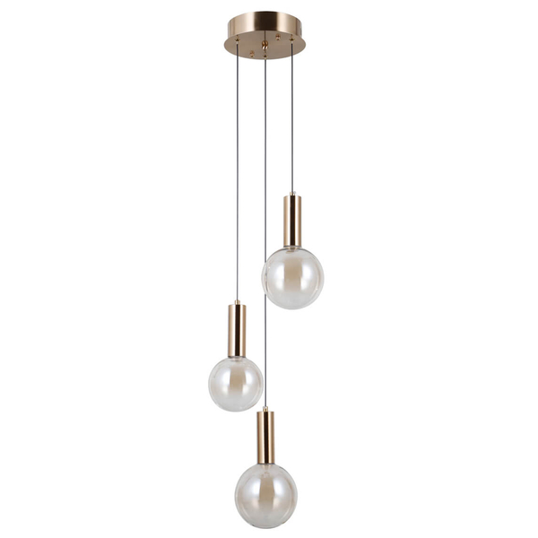 Zwieszana lampa Strela PND-34378-3S-HBR LED 45W 3000K złoty bursztynowy