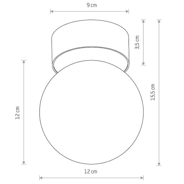 Plafon kuchenny kula Kier 10623 Nowodvorski szklany klosz biały złoty