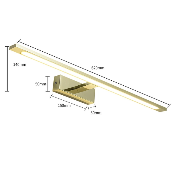 Łazienkowa LAMPA ścienna ISLA GS-LWB-20W/3 GOLD Light Prestige OPRAWA kinkiet LED 20W 3000K galeryjka nad lustro IP44 złota