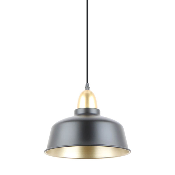 Wisząca lampa loftowa Mensa kopuła nad stół czarna złota